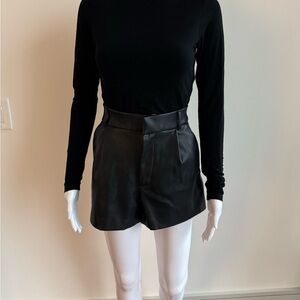 ZARA Faux Leather Black Shorts
